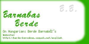 barnabas berde business card